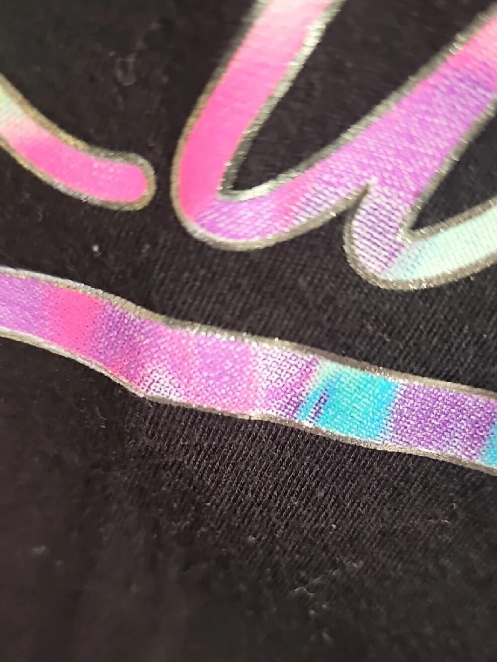 Justice GirlsBlack Tee with Iridescent Multicolor 'Epic Cool Girls Rule' Size 10